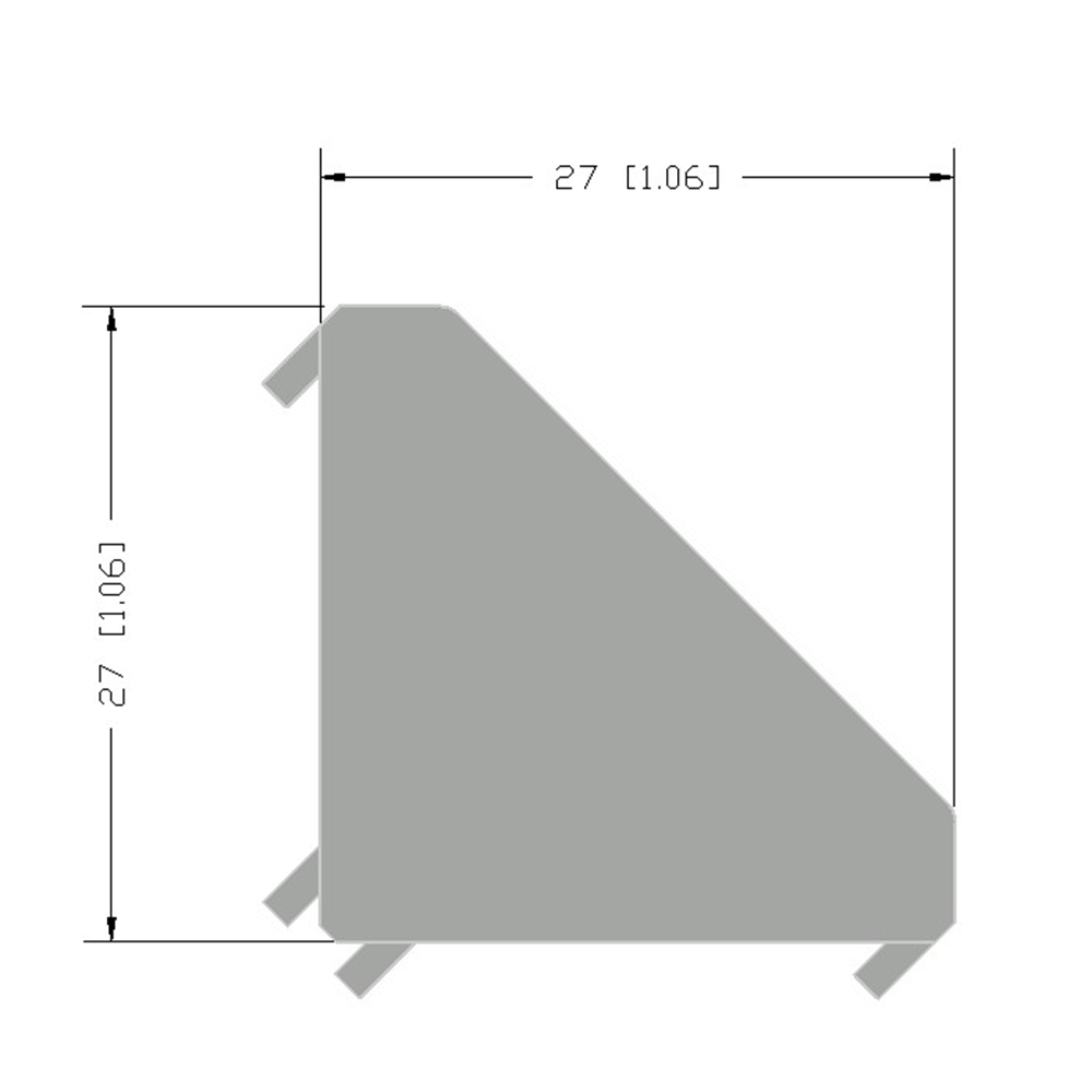 40-140-1 MODULAR SOLUTIONS ALUMINUM GUSSET<br>30MM X 30MM ANGLE W/HARDWARE